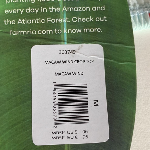 Farm Rio Macaw Wind Smocked Crop Top - Picture 14 of 16